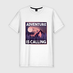 Футболка slim-fit Adventure is calling, цвет: белый