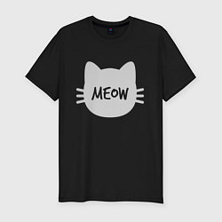 Футболка slim-fit Meow, цвет: черный