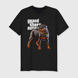 Футболка slim-fit ЧОП - ротвейлер из GTA 5, цвет: черный