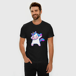 Футболка slim-fit Cute unicorn, цвет: черный — фото 2