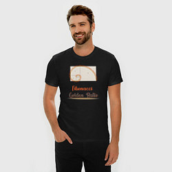 Футболка slim-fit Fibonacci Золотое сечение, цвет: черный — фото 2
