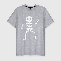 Мужская slim-футболка Мультяшный скелет