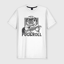 Футболка slim-fit Pug & Roll, цвет: белый