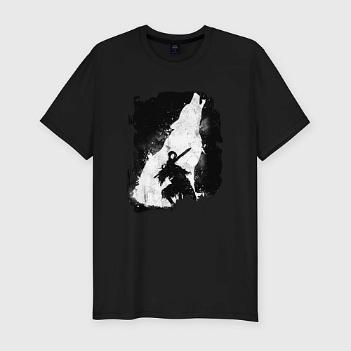 Мужская slim-футболка DARK SOULS ТЁМНЫЕ ДУШИ / Черный – фото 1