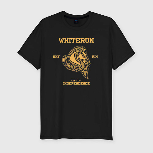 Мужская slim-футболка Город Вайтран - Skyrim / Черный – фото 1
