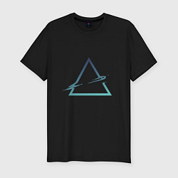 Мужская slim-футболка Абстрактный жидкий треугольник