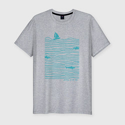 Мужская slim-футболка Море