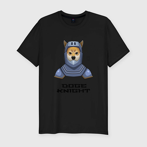 Мужская slim-футболка DOGE KNIGHT / Черный – фото 1