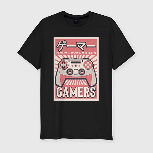 Мужская slim-футболка Gamers / Черный – фото 1