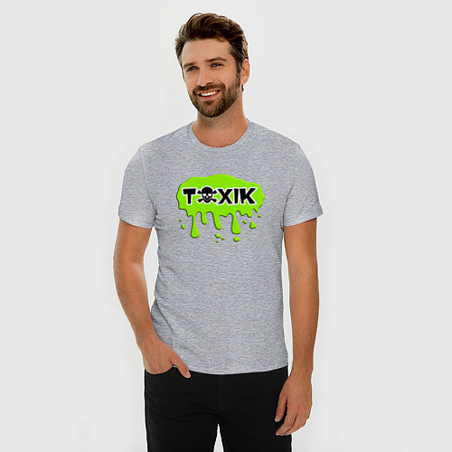 Мужская slim-футболка Токсик toxik / Меланж – фото 3