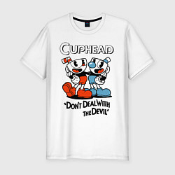 Мужская slim-футболка Cuphead, Dont deal with devil