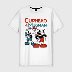 Мужская slim-футболка Cuphead & Mugman