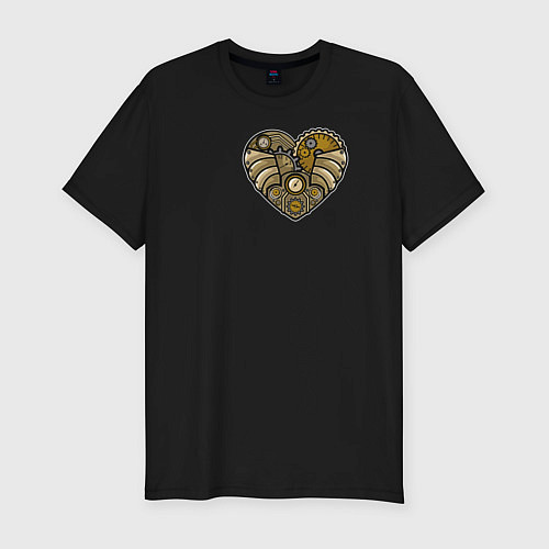 Мужская slim-футболка Steampunk Сердце / Черный – фото 1