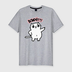 Футболка slim-fit Кот впирёт, цвет: меланж