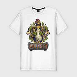 Мужская slim-футболка Valheim рыцарь и львы