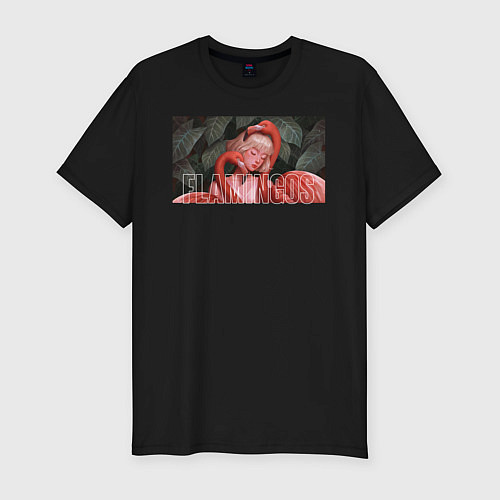 Мужская slim-футболка Flamingos / Черный – фото 1