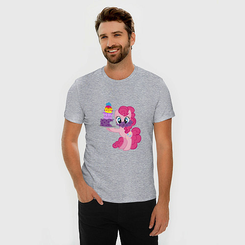 Мужская slim-футболка My Little Pony Pinkie Pie / Меланж – фото 3