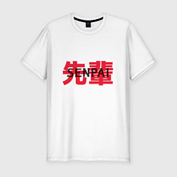 Мужская slim-футболка Anime Tejina Senpai надпись