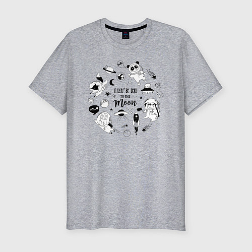 Мужская slim-футболка Moon / Меланж – фото 1
