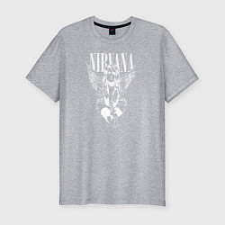 Мужская slim-футболка Курт Кобейн Nirvana Белый