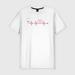 Мужская slim-футболка Стетоскоп