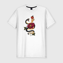 Мужская slim-футболка Адамово яблоко и змея