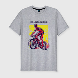 Футболка slim-fit Mountain Bike велосипедист, цвет: меланж