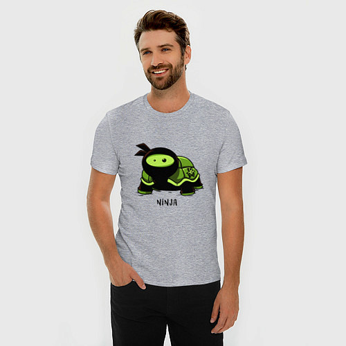 Мужская slim-футболка Ninja / Меланж – фото 3