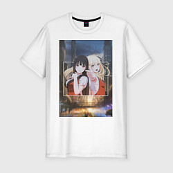 Футболка slim-fit Kakegurui anime girls, цвет: белый