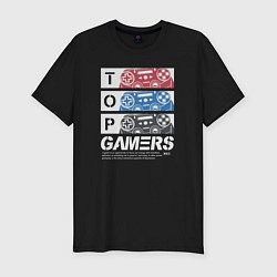 Футболка slim-fit TOP GAMER ТОП ГЕЙМЕР, цвет: черный