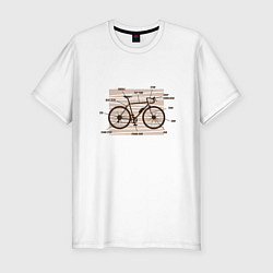 Мужская slim-футболка Схема Анатомия Велосипеда
