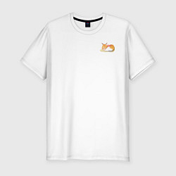 Мужская slim-футболка Спящая Сэнко