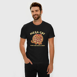 Футболка slim-fit Pizza Cat, цвет: черный — фото 2