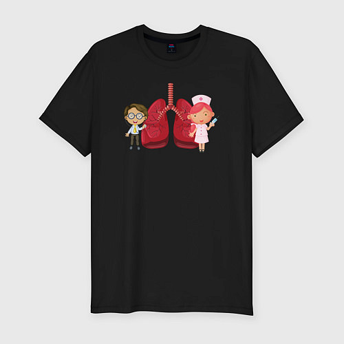 Мужская slim-футболка Hospital Attendant Nurse Z / Черный – фото 1