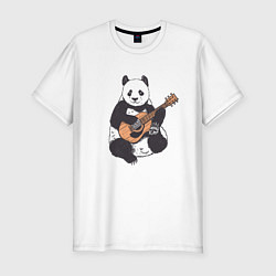 Футболка slim-fit Панда гитарист Panda Guitar, цвет: белый