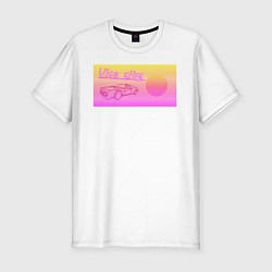 Мужская slim-футболка Закатный Vice City