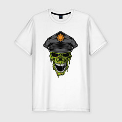 Футболка slim-fit ZOMBI POLICE ЗОМБИ КОП Z, цвет: белый