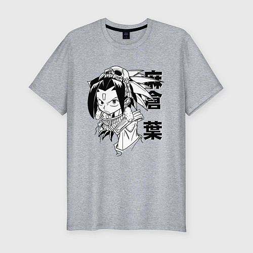 Мужская slim-футболка Asakura Shaman / Меланж – фото 1
