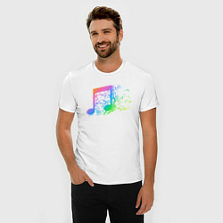 Футболка slim-fit I LOVE MUSIC DJ Z, цвет: белый — фото 2