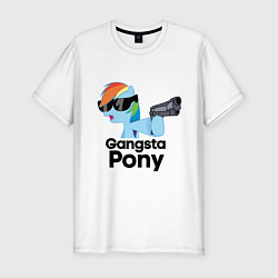 Мужская slim-футболка Gangsta pony