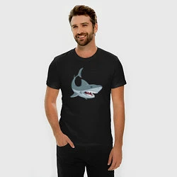 Футболка slim-fit Агрессивная акула, цвет: черный — фото 2