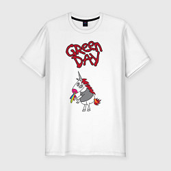 Мужская slim-футболка Green Day Unicorn