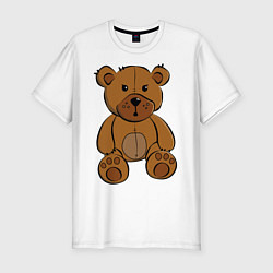 Мужская slim-футболка Плюшевый медведь