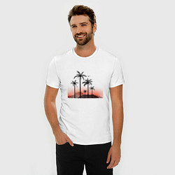 Футболка slim-fit Palm tree, цвет: белый — фото 2