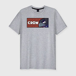 Футболка slim-fit CROW ПЛАШКА, цвет: меланж