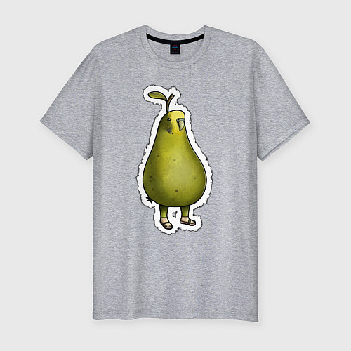 Мужская slim-футболка Попугруша / Меланж – фото 1