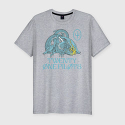 Футболка slim-fit Twenty one pilots SaI Дракон, цвет: меланж