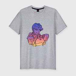 Мужская slim-футболка Evangelion Misato Gradient