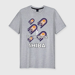 Футболка slim-fit TO THE MOON! SHIBA, цвет: меланж