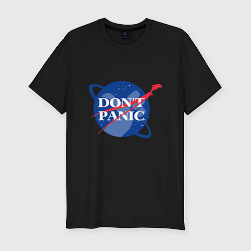 Мужская slim-футболка Без паники / Черный – фото 1